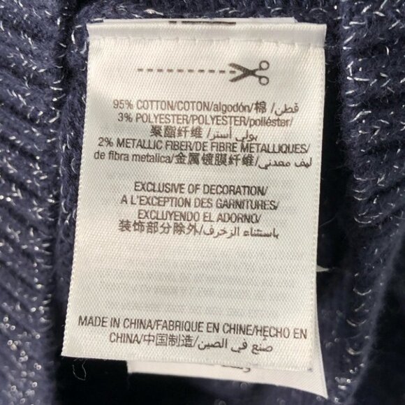 JUICY Couture Marled  Blue Logo Knit Crewneck Sweater Size Medium - Picture 6 of 7